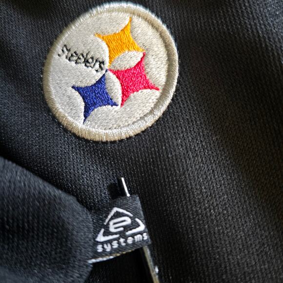 NFL PITTSBURGH STEELERS Polo Shirt Football Team Gift Black Gold Men's Medium - Picture 5 of 7